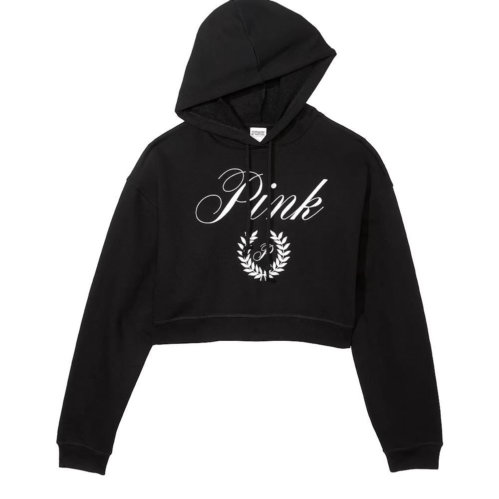 PINK EVERYDAY FLEECE CROPPED HOODIE